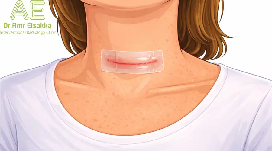شكل الرقبة بعد عملية الغده الدرقيه بالليزر